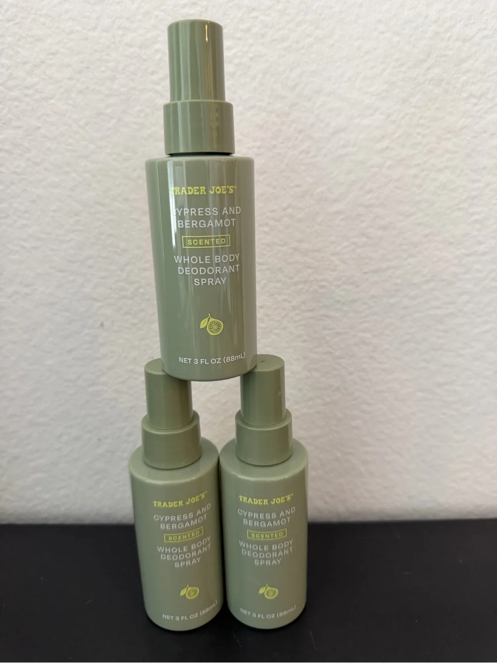 Trader Joe’s Limited Edition Cypress Bergamot Whole Body Deodorant Spray Lot 3